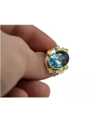 Аквамарин 14-кв Желтое золото Кольцо Винтаж vrc100y